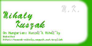 mihaly kuszak business card